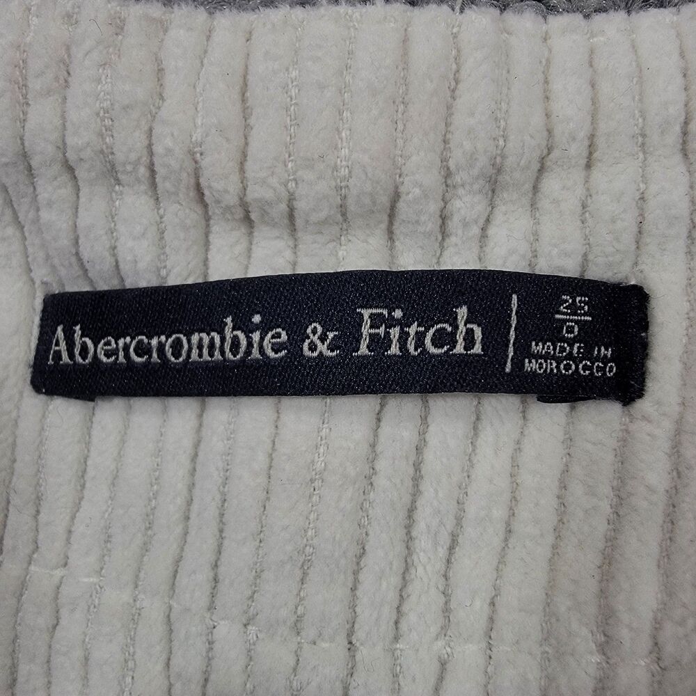 Abercrombie & Fitch Women's 25/0 (26x25) Pants Corduroy High Waisted White - Picture 3 of 10